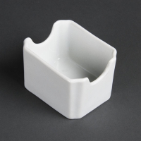 Porcelain Sachet Holder | White Condiment Holder | Square Design | Olympia C346