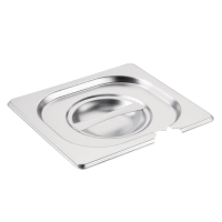 Stainless Steel Gastronorm Notched Lid | 1/6 GN Pan Lid | Kitchen Storage Cover | Vogue CB175