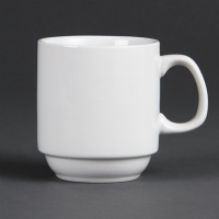 Stacking Mugs | White Porcelain Mugs | 284ml/10oz Capacity | Olympia CB461