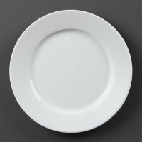 Wide Rimmed Plates | White Porcelain Plates | 202mm Diameter | Olympia CB479