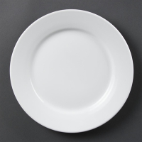 Wide Rimmed Plates | Whiteware Plates | 250mm Diameter | Olympia CB481