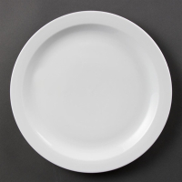 Narrow Rimmed Plates | White Porcelain Dinner Plates | 280mm Diameter | Olympia CB491