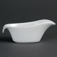 Whiteware Gravy Boat | Porcelain Sauce Dispenser | 85ml/3oz Capacity | Olympia CB707