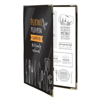 Crystal Menu Cover | Double Sided A4 Menu Holder | Double Page Display | Securit CB842