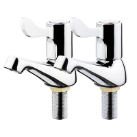 Lever Basin Taps | Chrome Bathroom Taps | Pair Set | Vogue CC344