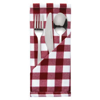 Gingham Polyester Napkins | Red Check Napkins | Restaurant Table Linen | HB580