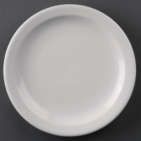 Narrow Rimmed Plates | White China Plates | 205mm | Athena Hotelware CF362
