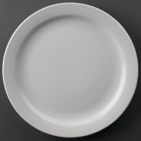 Narrow Rimmed Plates | White Porcelain Dinner Plates | 226mm | Athena Hotelware CF363