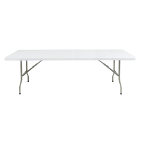 Centre Folding Table | 8ft Portable Banquet Table | White Commercial Table | Bolero CF375