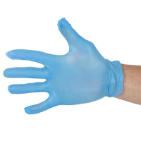 Powder-Free Vinyl Gloves | Blue Disposable Gloves | Medium Size | Vogue CF403-M