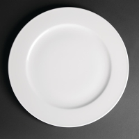 Wide Rim Plates | Classic White Porcelain Plates | 310mm Dinner Plates | Royal Porcelain CG011