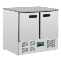 Commercial Double Door Counter Fridge | Marble Work Top Fridge | 240 Litre Capacity | Polar CL108