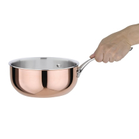 Copper Flared Saute Pan | Tri Wall Saute Pan | 200mm Cooking Surface | Vogue CM677