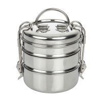 3 Tier Tiffin Tin | Stainless Steel Food Container | 115mm Size | Utopia CS079