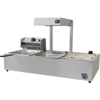 Commercial Combination Fryer | Electric Fryer with Chip Scuttle & Bain Marie | 3-in-1 Cooking Station | Modena CU3