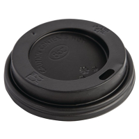 Black Coffee Cup Lid | Disposable Hot Cup Lid | For Fiesta 225ml Cups | 50 Pack | Fiesta CW715