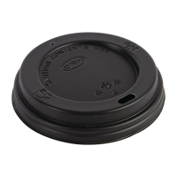 Black Coffee Cup Lid | Disposable Takeaway Cup Cover | For 340ml, 455ml Fiesta Cups | 50 Pack | Fiesta CW717