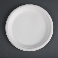 Compostable Bagasse Plates | Eco-Friendly Dinnerware | 260mm Diameter | Fiesta Green CW904