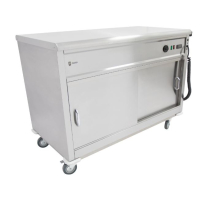 Commercial Mobile Hot Cupboard | Heated Trolley | Flat Top | Parry MSF12
