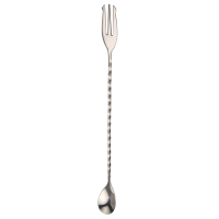 Cocktail Spoon With Fork | Bar Mixing Spoon | Stainless Steel | Beaumont Mezclar CZ544