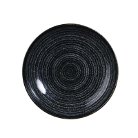 Coupe Bowl | Black Ceramic Bowl | 248mm Homespun Charcoal | Churchill Studio Prints DA264