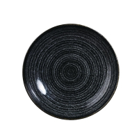 Coupe Bowl | Black Ceramic Bowl | 182mm Charcoal Homespun | Churchill Studio Prints DA265