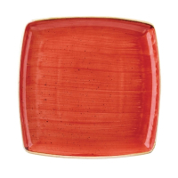Square Plate | Stonecast Berry Red Plate | 268 x 268mm | Churchill DB071