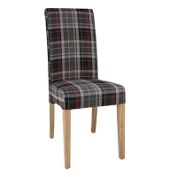 Dining Chairs | Grey Tartan Upholstered Chairs | Pack of 2 | Bolero DB990