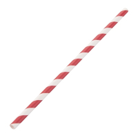 Biodegradable Paper Straws | Red Striped Eco-Friendly Drinking Straws | Sustainable Catering Supplies | Fiesta Green DE927