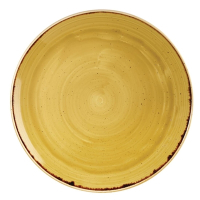 Round Coupe Plate | 288mm Stonecast Plate | Mustard Seed Yellow | Churchill DF784