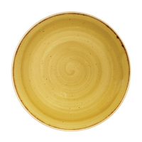 Round Coupe Plate | Stonecast Ceramic Tableware | 260mm Mustard Seed Yellow | Churchill DF785