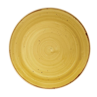 Round Coupe Plate | Stonecast Mustard Seed Yellow | 220mm Ceramic Dish | Churchill DF786