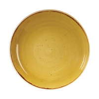 Round Coupe Bowl | Stonecast Mustard Seed Yellow | 248mm Serving Bowl | Churchill DF787