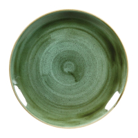 Round Coupe Plates | Stonecast Plates | 288mm Samphire Green | Churchill DF994