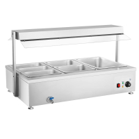 Commercial Display Bain Marie with Gantry | Food Warmer | 6 Pot Capacity | Modena DGBM6