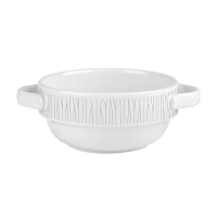 Stacking Soup Bowl | 14oz Porcelain Bowl | Bamboo Handle | Churchill DK412