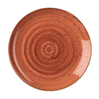 Round Coupe Plate | Stonecast Orange Plate | 295mm Diameter | Churchill DK536