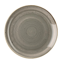 Round Coupe Plate | Grey Stonecast Plate | 217mm Serving Plate | Churchill DK554