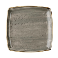 Deep Square Plate | Commercial Serving Plate | 260mm | Churchill Stonecast Peppercorn Grey DK563