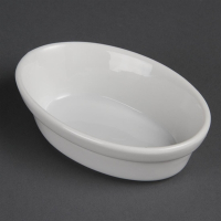 Oval Pie Bowls | Porcelain Baking Dish | 145mm Whiteware | Olympia DK806