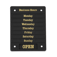Adjustable Opening Hours Display | Changeable Sign Board | Wall Mountable | Beaumont DL226