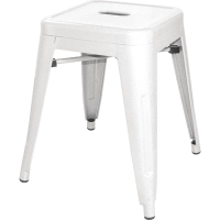 Steel Low Stool | White Bistro Bar Seating | 4-Pack Commercial Seating | Bolero DL869