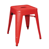 Steel Bistro Low Stools | Metal Bar Seating | Red (Pack of 4) | Bolero DL870