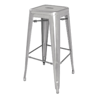 Commercial Bistro High Stool | Galvanised Steel Barstool | Industrial Seating 4 Pack | Bolero DL876