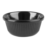 Melamine Fluted Ramekins | Black Sauce Dish | 57mm Diameter | Kristallon DM162