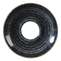 Cappuccino Saucer | Black Café Saucer | Homespun Charcoal 156mm | Churchill Studio Prints DM435