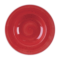 Round Wide Rim Bowl | Stonecast Berry Red | 280mm Diameter | Churchill DM466