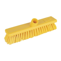 Soft Bristle Hygiene Broom | Cleaning Brush | 12in Yellow | Jantex DN831