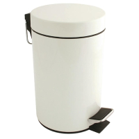 White Pedal Bin | 3L Bathroom Waste Disposal | Compact Foot Operated | Bolero DP039