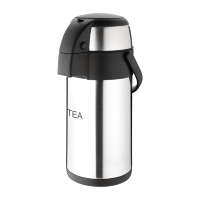 Commercial Airpot | Pump Action Tea Dispenser | 3L Capacity | Etched Finish | Olympia DP127